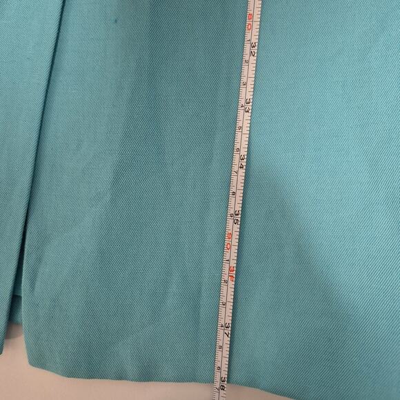 Sigrid Olsen Womens Teal Turquoise Size 8 Long-Line Fitted Blazer Jacket Lined - Picture 15 of 16